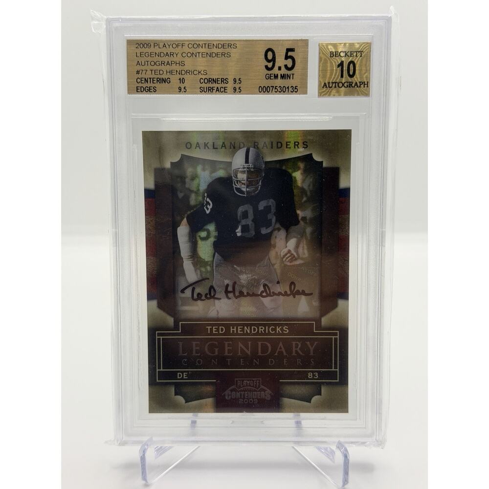 2009 Playoff Contenders Ted Hendricks Oakland Raiders Auto #77 BGS 9.5 Gem Mint
